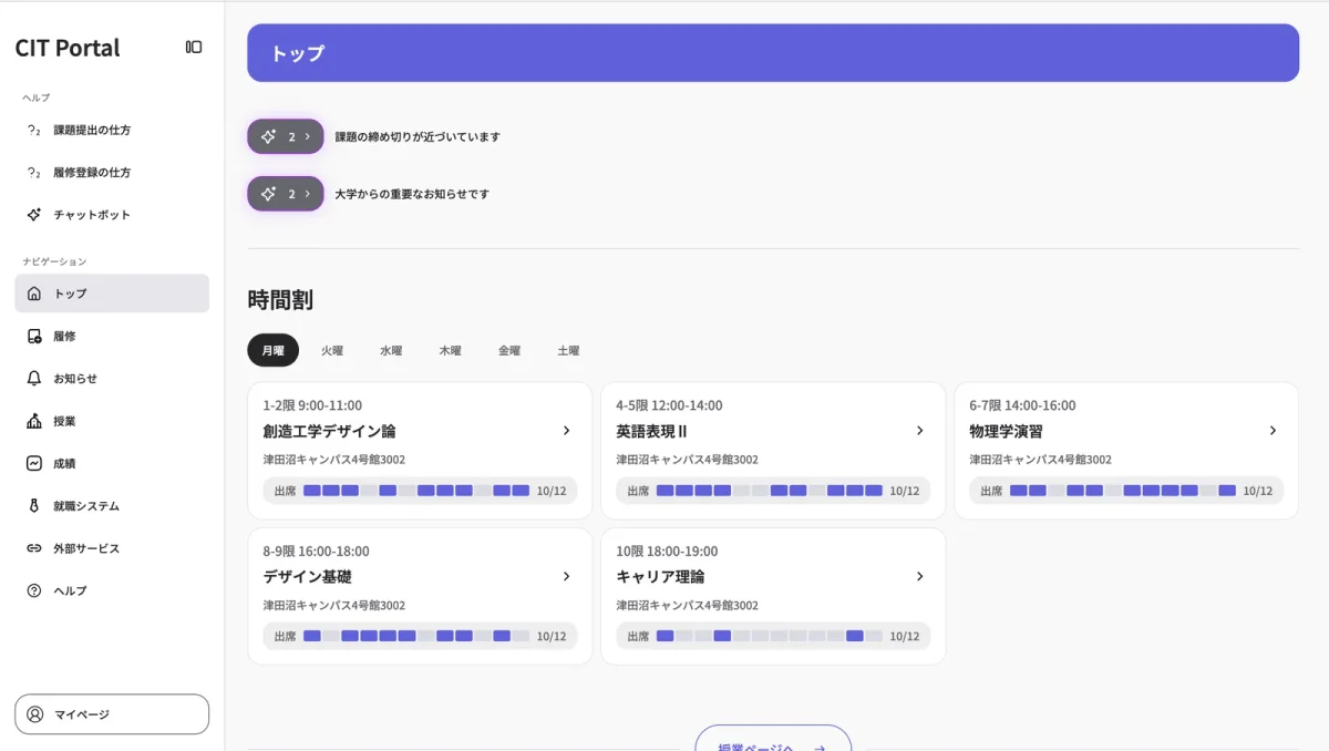 CIT portalのプレビュー画像